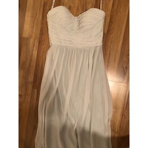 Mint bridesmaid dress.